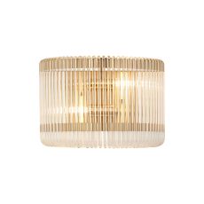 Aster 32 x 18cm Medium Wall Light, 2 x E14, Brass/Clear Glass