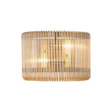 Aster 32 x 18cm Medium Wall Light, 2 x E14, Brass/Smoke Brown Glass