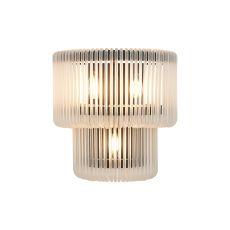 Aster 32 x 18cm Large Wall Light, 3 x E14, Black/Frosted Glass