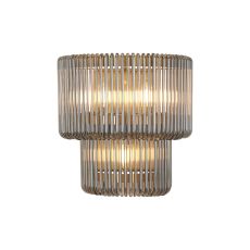 Aster 32 x 18cm Large Wall Light, 3 x E14, Brass/Smoke Glass