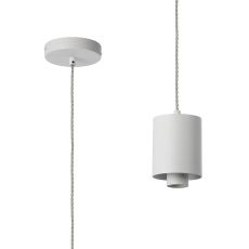 Odeyscene 12cm Pendant (FRAME ONLY), 1 x E27, Satin White/Clear Twisted Cable