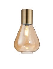 Odeyscene 23cm Ceiling Light With Narrow Glass, 1 x E27, Antique Brass/Amber
