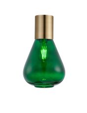 Odeyscene 23cm Ceiling Light With Narrow Glass, 1 x E27, Antique Brass/Bottle Green