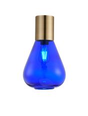 Odeyscene 23cm Ceiling Light With Narrow Glass, 1 x E27, Antique Brass/Blue Ink