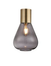 Odeyscene 23cm Ceiling Light With Narrow Glass, 1 x E27, Antique Brass/Inky Black