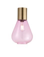 Odeyscene 23cm Ceiling Light With Narrow Glass, 1 x E27, Antique Brass/Lilac
