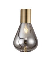 Odeyscene 23cm Ceiling Light With Narrow Glass, 1 x E27, Antique Brass/Smoke