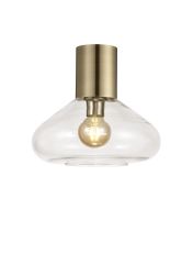 Odeyscene 31cm Ceiling Light With Wide Glass, 1 x E27, Antique Brass/Clear
