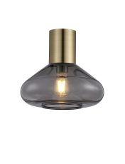 Odeyscene 31cm Ceiling Light With Wide Glass, 1 x E27, Antique Brass/Inky Black