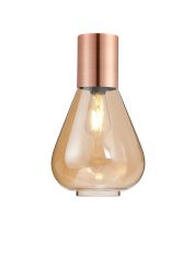 Odeyscene 23cm Ceiling Light With Narrow Glass, 1 x E27, Antique Copper/Amber