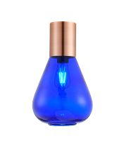 Odeyscene 23cm Ceiling Light With Narrow Glass, 1 x E27, Antique Copper/Blue Ink