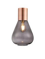 Odeyscene 23cm Ceiling Light With Narrow Glass, 1 x E27, Antique Copper/Inky Black