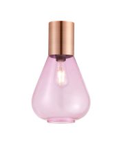 Odeyscene 23cm Ceiling Light With Narrow Glass, 1 x E27, Antique Copper/Lilac