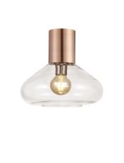 Odeyscene 31cm Ceiling Light With Wide Glass, 1 x E27, Antique Copper/Clear