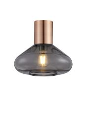 Odeyscene 31cm Ceiling Light With Wide Glass, 1 x E27, Antique Copper/Inky Black