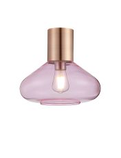 Odeyscene 31cm Ceiling Light With Wide Glass, 1 x E27, Antique Copper/Pink