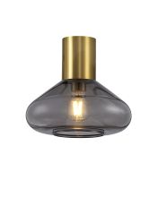 Odeyscene 31cm Ceiling Light With Wide Glass, 1 x E27, Aged Brass/Inky Black