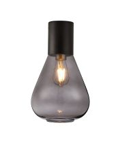 Odeyscene 23cm Ceiling Light With Narrow Glass, 1 x E27, Satin Black/Inky Black