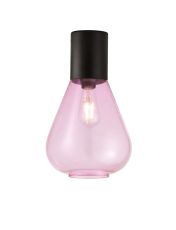 Odeyscene 23cm Ceiling Light With Narrow Glass, 1 x E27, Satin Black/Lilac