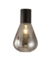 Odeyscene 23cm Ceiling Light With Narrow Glass, 1 x E27, Satin Black/Smoke