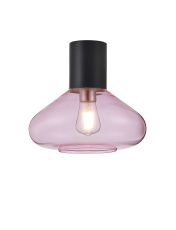 Odeyscene 31cm Ceiling Light With Wide Glass, 1 x E27, Satin Black/Pink