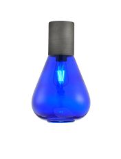 Odeyscene 23cm Ceiling Light With Narrow Glass, 1 x E27, Pewter/Blue Ink