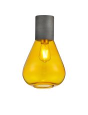 Odeyscene 23cm Ceiling Light With Narrow Glass, 1 x E27, Pewter/Yellow