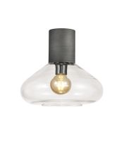Odeyscene 31cm Ceiling Light With Wide Glass, 1 x E27, Pewter/Clear