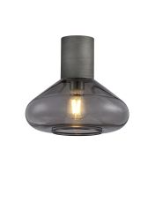 Odeyscene 31cm Ceiling Light With Wide Glass, 1 x E27, Pewter/Inky Black
