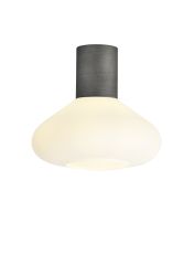 Odeyscene 31cm Ceiling Light With Wide Glass, 1 x E27, Pewter/Opal