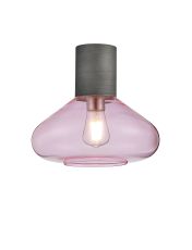 Odeyscene 31cm Ceiling Light With Wide Glass, 1 x E27, Pewter/Pink
