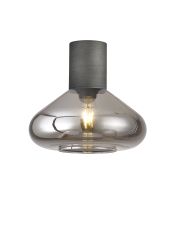 Odeyscene 31cm Ceiling Light With Wide Glass, 1 x E27, Pewter/Smoke