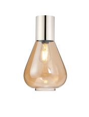 Odeyscene 23cm Ceiling Light With Narrow Glass, 1 x E27, Polished Nickel/Amber