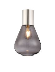 Odeyscene 23cm Ceiling Light With Narrow Glass, 1 x E27, Polished Nickel/Inky Black