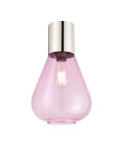 Odeyscene 23cm Ceiling Light With Narrow Glass, 1 x E27, Polished Nickel/Lilac