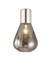 Odeyscene 23cm Ceiling Light With Narrow Glass, 1 x E27, Polished Nickel/Smoke