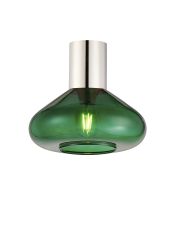 Odeyscene 31cm Ceiling Light With Wide Glass, 1 x E27, Polished Nickel/Bottle Green