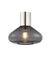 Odeyscene 31cm Ceiling Light With Wide Glass, 1 x E27, Polished Nickel/Inky Black