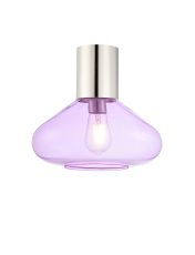 Odeyscene 31cm Ceiling Light With Wide Glass, 1 x E27, Polished Nickel/Lilac