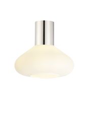Odeyscene 31cm Ceiling Light With Wide Glass, 1 x E27, Polished Nickel/Opal