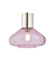 Odeyscene 31cm Ceiling Light With Wide Glass, 1 x E27, Polished Nickel/Pink