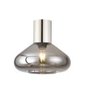Odeyscene 31cm Ceiling Light With Wide Glass, 1 x E27, Polished Nickel/Smoke