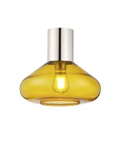 Odeyscene 31cm Ceiling Light With Wide Glass, 1 x E27, Polished Nickel/Yellow
