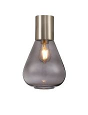 Odeyscene 23cm Ceiling Light With Narrow Glass, 1 x E27, Satin Nickel/Inky Black
