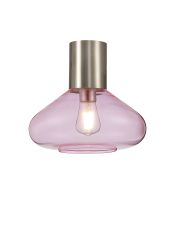 Odeyscene 31cm Ceiling Light With Wide Glass, 1 x E27, Satin Nickel/Pink
