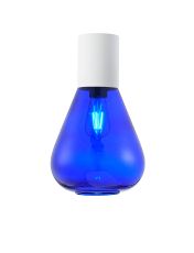 Odeyscene 23cm Ceiling Light With Narrow Glass, 1 x E27, Satin White/Blue Ink