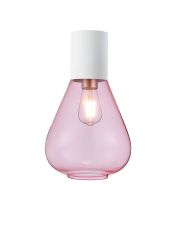 Odeyscene 23cm Ceiling Light With Narrow Glass, 1 x E27, Satin White/Pink