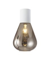 Odeyscene 23cm Ceiling Light With Narrow Glass, 1 x E27, Satin White/Smoke
