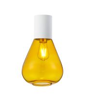 Odeyscene 23cm Ceiling Light With Narrow Glass, 1 x E27, Satin White/Yellow