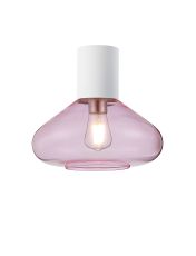 Odeyscene 31cm Ceiling Light With Wide Glass, 1 x E27, Satin White/Pink